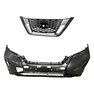 Replacement - 2-Piece (Front Bumper Cover, Grille)