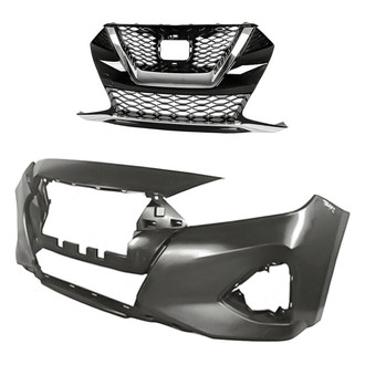 Replacement - 2-Piece (Front Bumper Cover, Grille) (Standard Line)