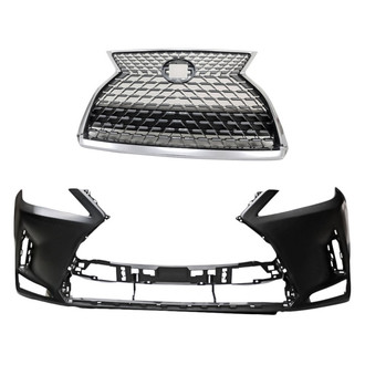 Replacement - 2-Piece (Front Bumper Cover, Grille) (CAPA Certified)