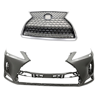 Replacement - 2-Piece (Front Bumper Cover, Grille) (CAPA Certified)
