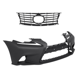 Replacement - 2-Piece (Front Bumper Cover, Grille) (CAPA Certified)
