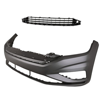 Replacement - 2-Piece (Front Bumper Cover, Grille)