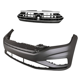 Replacement - 2-Piece (Front Bumper Cover, Grille) (CAPA Certified)