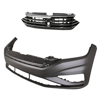 Replacement - 2-Piece (Front Bumper Cover, Grille) (CAPA Certified)