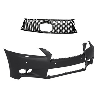 Replacement - 2-Piece (Front Bumper Cover, Grille) (CAPA Certified)
