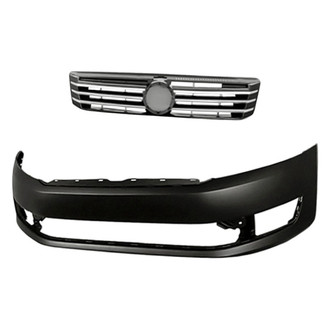 Replacement - 2-Piece (Front Bumper Cover, Grille)