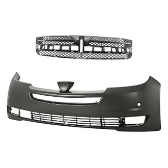 Replacement - 2-Piece (Front Bumper Cover, Grille) (CAPA Certified)
