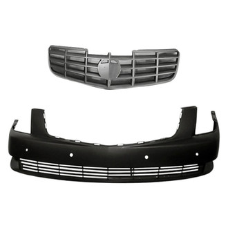 Replacement - 2-Piece (Front Bumper Cover, Grille)
