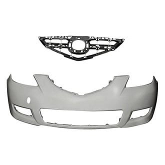 Replacement - 2-Piece (Front Bumper Cover, Grille)