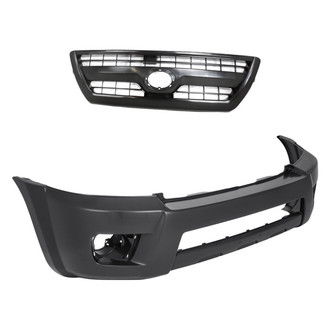 Replacement - 2-Piece (Front Bumper Cover, Grille)