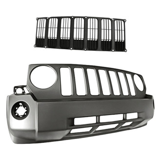 Replacement - 2-Piece (Front Bumper Cover, Grille) (Standard Line)