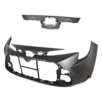 Replacement - 2-Piece (Front Bumper Cover, Grille)