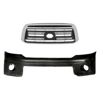 Replacement - 2-Piece (Front Bumper Cover, Grille)