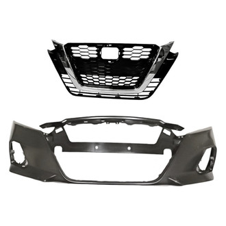 Replacement - 2-Piece (Front Bumper Cover, Grille) (CAPA Certified)