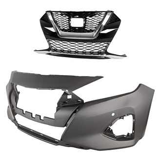 Replacement - 2-Piece (Front Bumper Cover, Grille) (CAPA Certified)