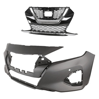 Replacement - 2-Piece (Front Bumper Cover, Grille) (CAPA Certified)