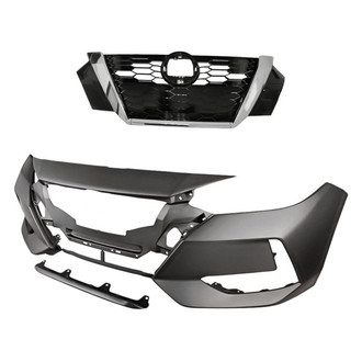 Replacement - 2-Piece (Front Bumper Cover, Grille) (CAPA Certified)