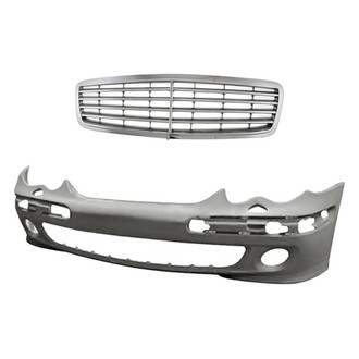 Replacement - 2-Piece (Front Bumper Cover, Grille)