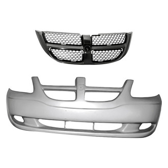 Replacement - 2-Piece (Front Bumper Cover, Grille)