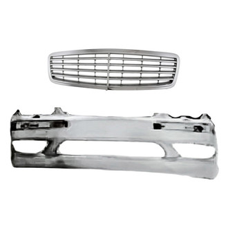 Replacement - 2-Piece (Front Bumper Cover, Grille)