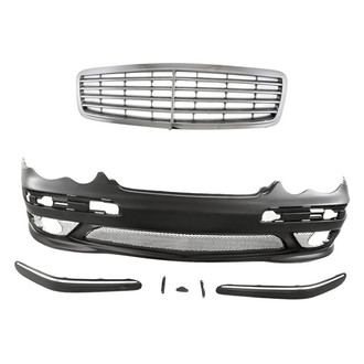 Replacement - 2-Piece (Front Bumper Cover, Grille)