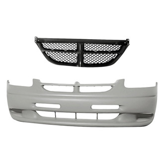 Replacement - 2-Piece (Front Bumper Cover, Grille)
