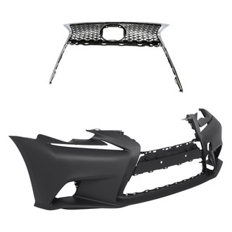 Replacement - 2-Piece (Front Bumper Cover, Grille) (Standard Line)