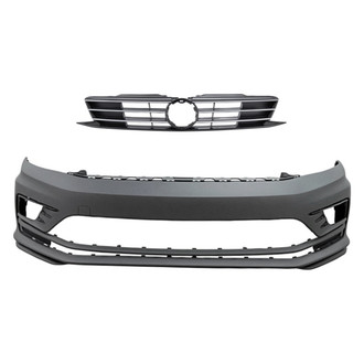 Replacement - 2-Piece (Front Bumper Cover, Grille) (Standard Line)