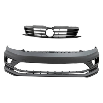 Replacement - 2-Piece (Front Bumper Cover, Grille) (Standard Line)
