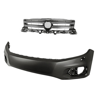 Replacement - 2-Piece (Front Bumper Cover, Grille)