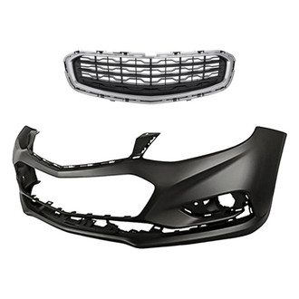 Replacement - 2-Piece (Front Bumper Cover, Grille) (CAPA Certified)