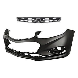 Replacement - 2-Piece (Front Bumper Cover, Grille)