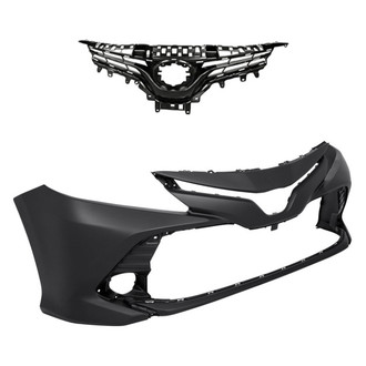 Replacement - 2-Piece (Front Bumper Cover, Grille) (Standard Line)