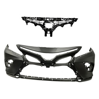 Replacement - 2-Piece (Front Bumper Cover, Grille) (Standard Line)