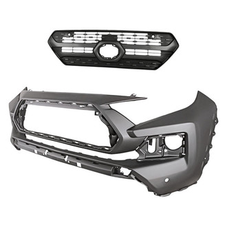 Replacement - 2-Piece (Front Bumper Cover, Grille) (CAPA Certified)