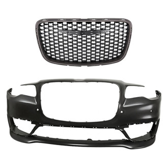 Replacement - 2-Piece (Front Bumper Cover, Grille) (CAPA Certified)