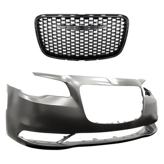 Replacement - 2-Piece (Front Bumper Cover, Grille) (CAPA Certified)