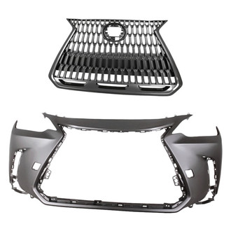 Replacement - 2-Piece (Front Bumper Cover, Grille) (Standard Line)