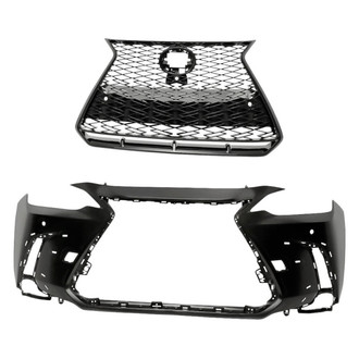 Replacement - 2-Piece (Front Bumper Cover, Grille) (Standard Line)