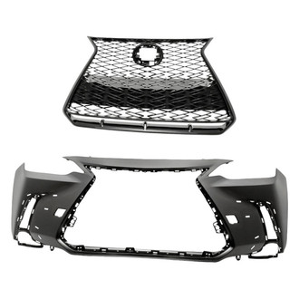 Replacement - 2-Piece (Front Bumper Cover, Grille) (Standard Line)
