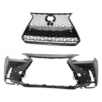 Replacement - 2-Piece (Front Bumper Cover, Grille) (Standard Line)