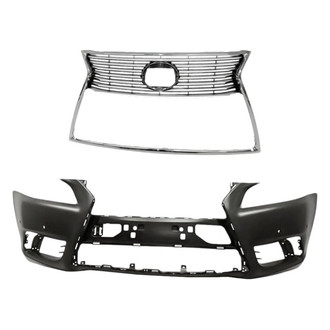 Replacement - 2-Piece (Front Bumper Cover, Grille) (Standard Line)