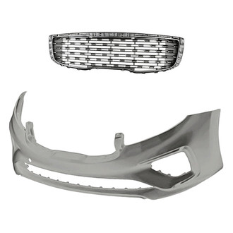 Replacement - 2-Piece (Front Bumper Cover, Grille) (CAPA Certified)