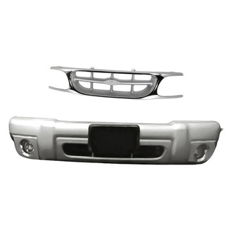 Replacement - 2-Piece (Front Bumper Cover, Grille)