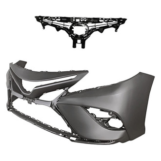 Replacement - 2-Piece (Front Bumper Cover, Grille) (CAPA Certified)