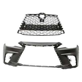 Replacement - 2-Piece (Front Bumper Cover, Grille) (Standard Line)