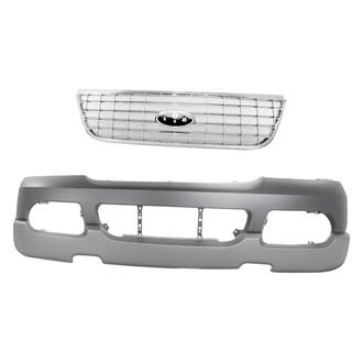 Replacement - 2-Piece (Front Bumper Cover, Grille)