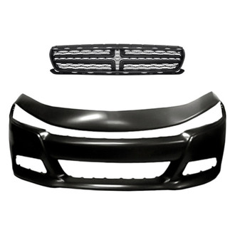 Replacement - 2-Piece (Front Bumper Cover, Grille) (CAPA Certified)