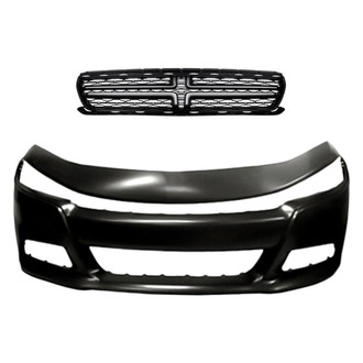 Replacement - 2-Piece (Front Bumper Cover, Grille) (CAPA Certified)