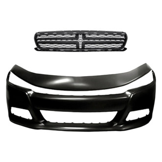 Replacement - 2-Piece (Front Bumper Cover, Grille) (CAPA Certified)
